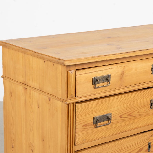 19th Century Danish Waxed Pine Chest of Four Drawers For Sale - Image 9 of 15