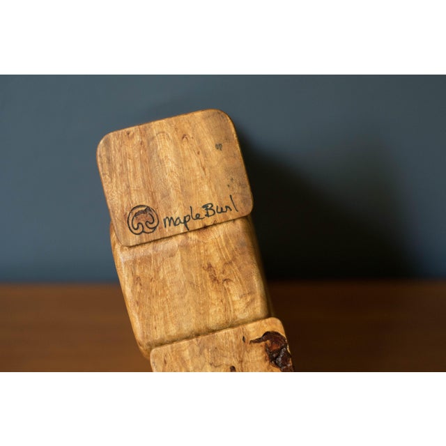 Vintage Sculptural Maple Burl Wood Jewelry Puzzle Box by Fred and Marilyn Buss For Sale - Image 11 of 11