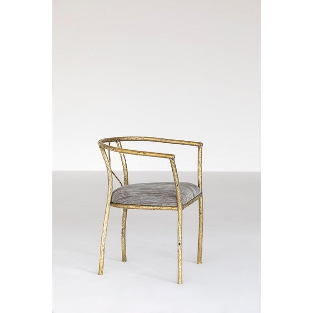 Gray Brass Chair by Samuel Costantini For Sale - Image 8 of 15
