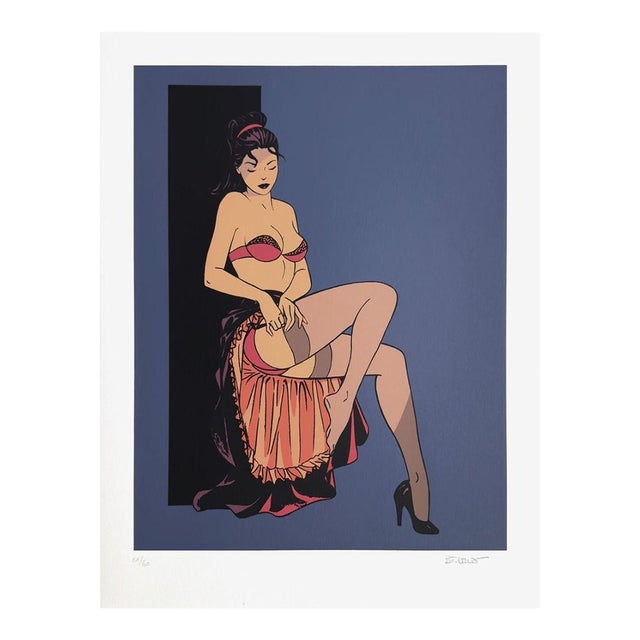 2008 Philippe Berthet Pin-Up en Bas Nylon Signed Screenprint For Sale