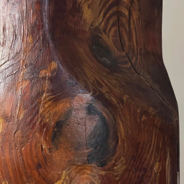 Brown Eva Martino (American, B. 1929) - Monumental Modernist Hand Carved Biomorphic Sculpture, Signed For Sale - Image 8 of 11