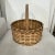 Large round Tennessee Amish made hardwood gathering basket. Signed by maker. Measures 16” diameter x 15” h with handle,...