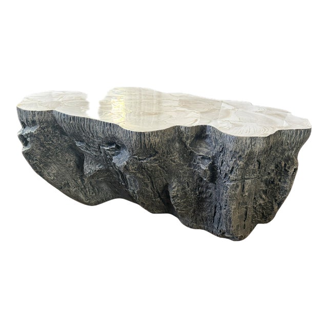 Attributed Palecek Chloe Fossil Clam Lava Coffee Table For Sale