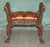 Victorian Carved Hardwood and Brown Leather Chesterfield Window Seat, 1890 For Sale - Image 15 of 18