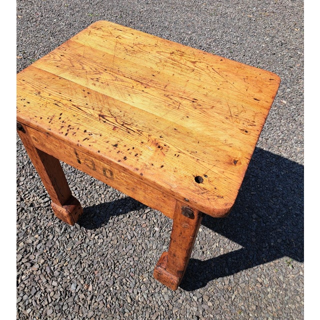 Brown 1920s Industrial Rolling Table Kitchen Island For Sale - Image 8 of 12