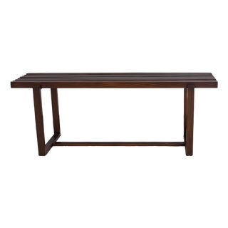 Mid-Century Scandinavian Modern Slatted Bench in Teak, 1960s For Sale