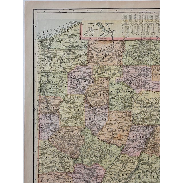 Antique Late 19th Early 20th Century "Pennsylvania" Color Atlas Map c.1910 For Sale - Image 4 of 15