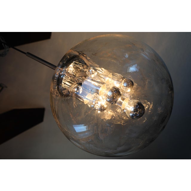 1970s Vintage Smoked Glass Bubble Globe Pendant Light from Doria Leuchten, 1970s For Sale - Image 5 of 18