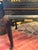 1940s Old Black Distressed Chinoiserie Desk For Sale - Image 5 of 11
