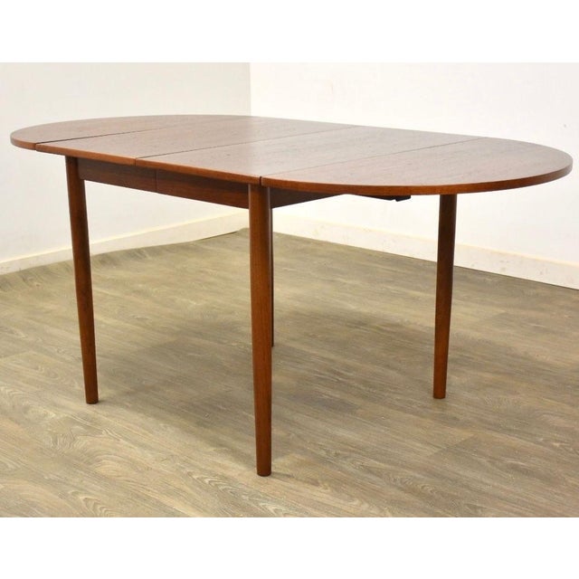 1960s Danish Modern Teak Oval Dining Table For Sale - Image 10 of 10