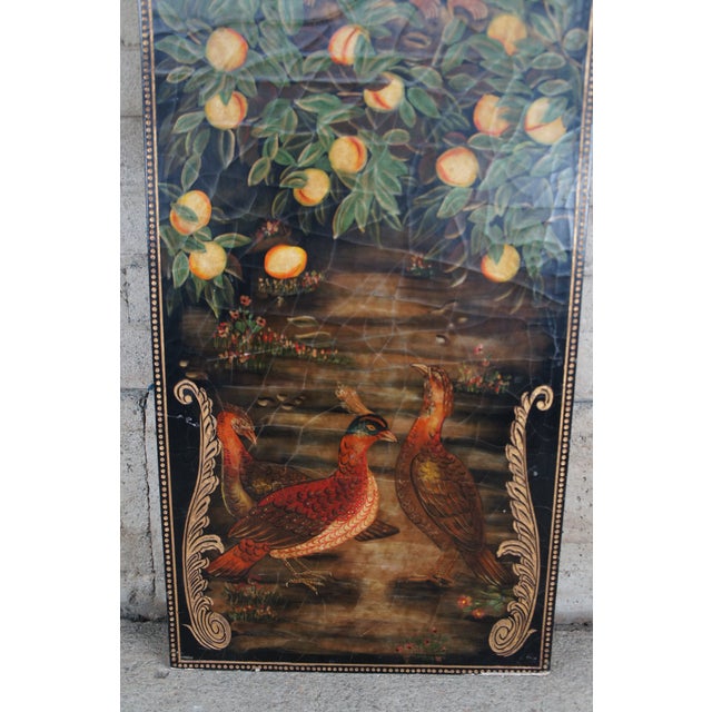 Late 20th Century Maitland Smith Hand Painted Monkey Landscape Crackled Coromandel Wall Panel - Set of 2 For Sale - Image 12 of 16