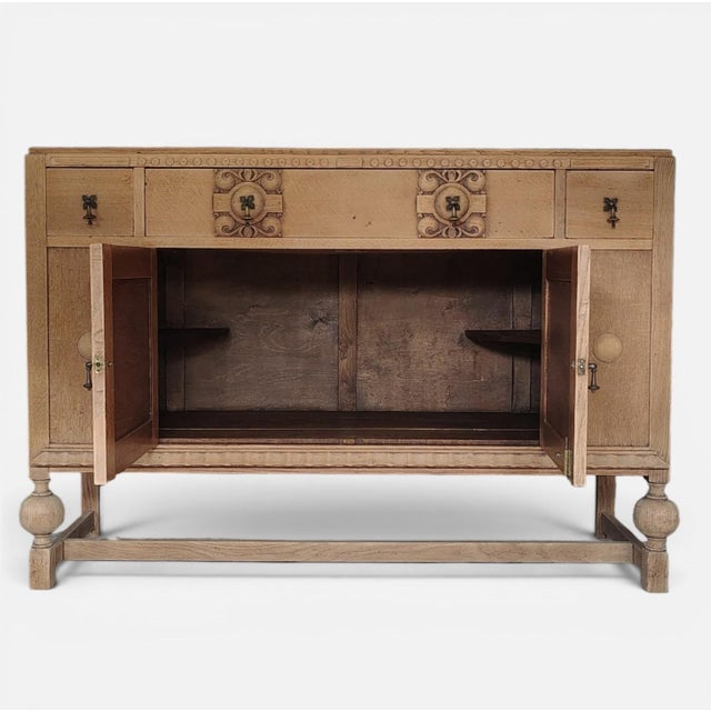Antique Natural Tiger Oak Sideboard For Sale - Image 9 of 9
