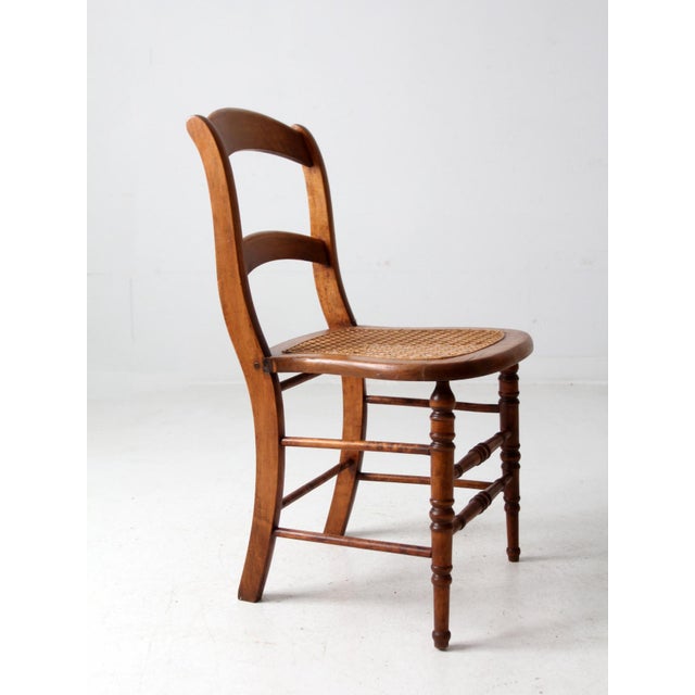 Early 20th Century Vintage Cane Seat Chair For Sale - Image 5 of 9