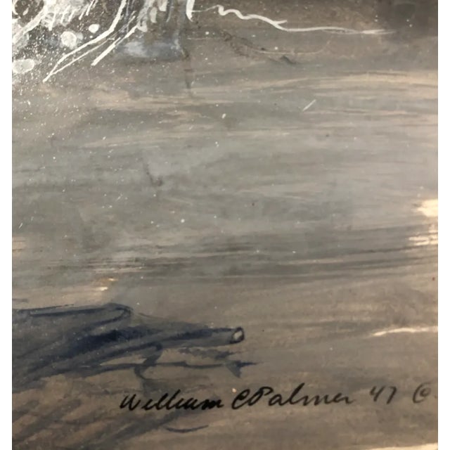 1947 Garden Scene Painting by William Palmer For Sale - Image 4 of 5