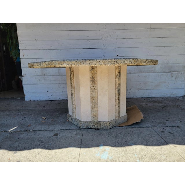 1970s Vintage Octagonal Granite Dining Table For Sale - Image 4 of 13