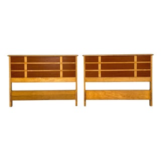 Paul Frankl, Rare Twin Headboards, Mahogany, Rock Maple, Usa, 1950s For Sale
