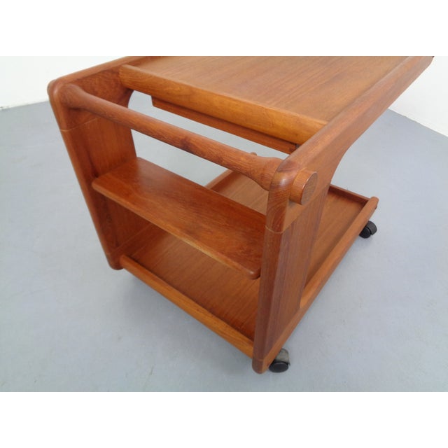 Large Rollable Teak Bar Cart, 1960s For Sale - Image 14 of 16