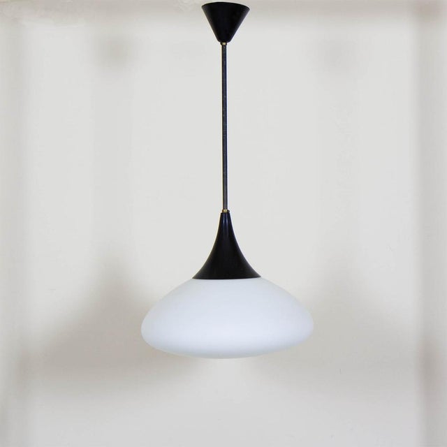 Opaline Glass Pendant Lamp, 1960s For Sale - Image 4 of 11