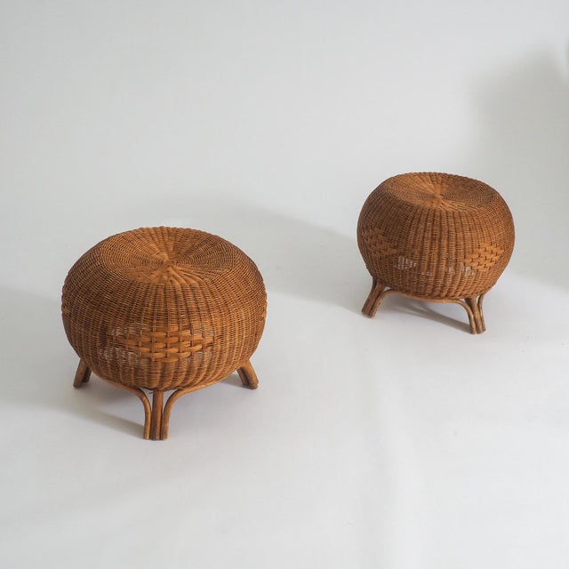Rattan Ottoman or Side Table, 1970s For Sale - Image 16 of 18