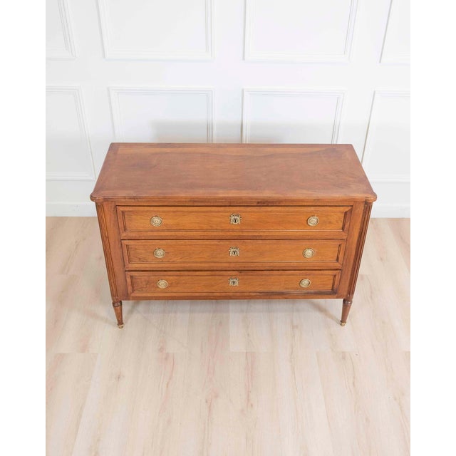19th Century Louis XVI Style Chest Of Drawers In Walnut Circa 1880 For Sale - Image 5 of 8