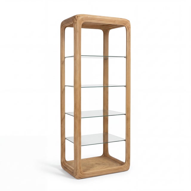 1970s 1970s Organic Modern Pencil Bamboo Crespi Style Etageres Shelves Bookcases - Pair For Sale - Image 5 of 7