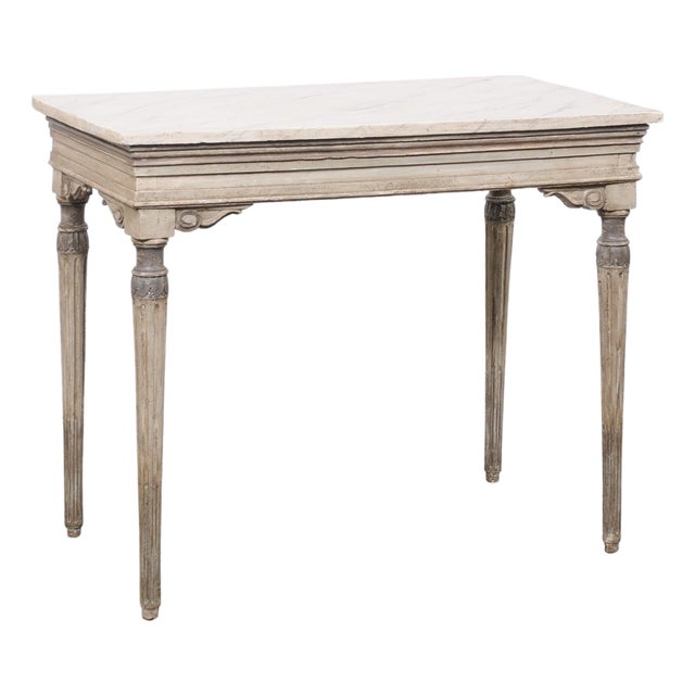 18th C. Italian Console W/Faux Marble Top For Sale