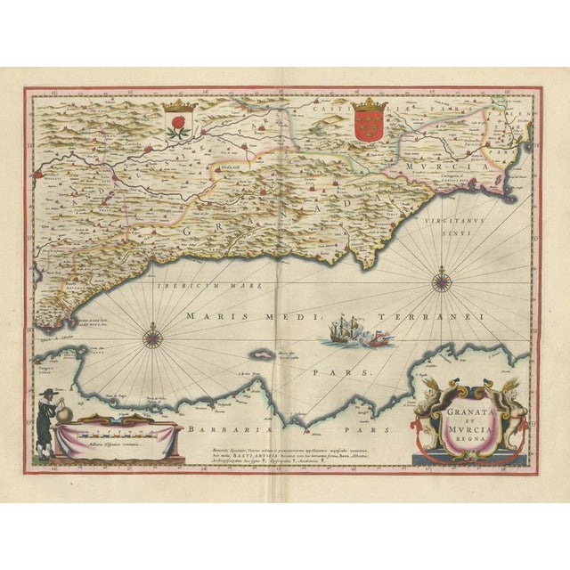 Map of Granada and Murcia in Spain from Blaeu, 1642 For Sale - Image 13 of 13