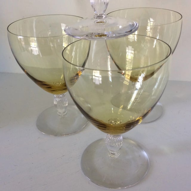 Canary Yellow Crystal Water/Wine Goblets - Set of 4 For Sale - Image 10 of 13