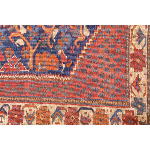 Antique Persian Afshar Rug 4'1" X 5’6" For Sale - Image 9 of 12