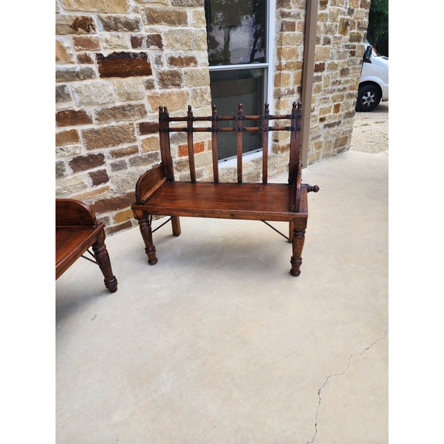 Asian Antique Bench From India For Sale - Image 3 of 11
