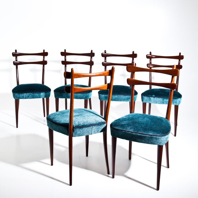 Vittorio Dassi Set of Six Italian Mid-Century Dining Chairs For Sale - Image 4 of 5