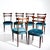 Vittorio Dassi Set of Six Italian Mid-Century Dining Chairs For Sale - Image 4 of 5