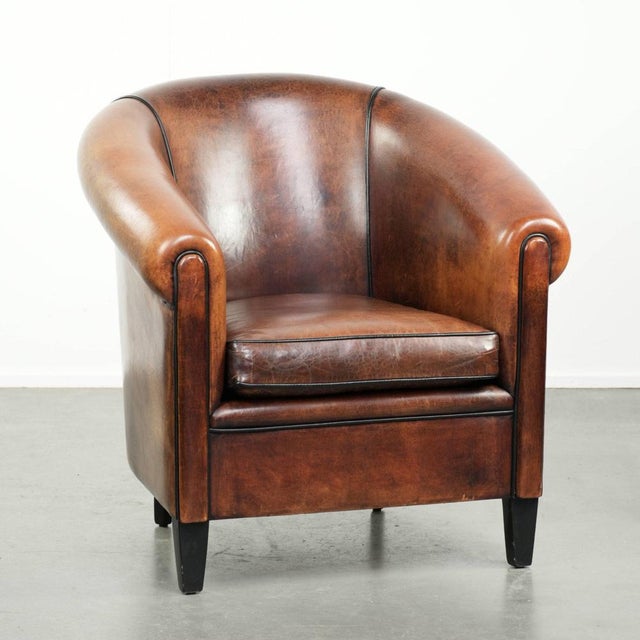 Vintage Sheepskin Club Armchair For Sale - Image 17 of 17