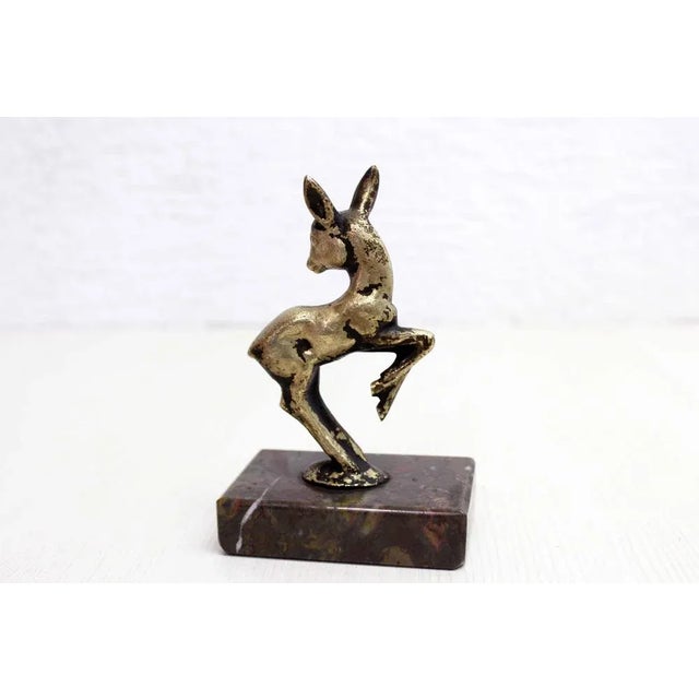 Metal Bronze Doe on Marble, 1960s For Sale - Image 7 of 11