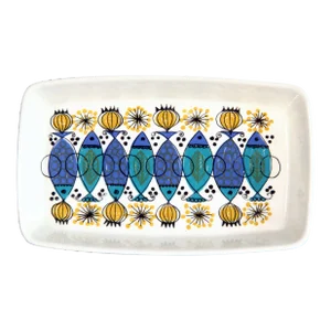 Vintage 1960's Figgjo Flint of Norway Blue Fish Bowl / Catchall