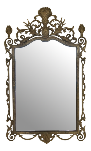 20th Century Baroque Mirror in Brass, Italy