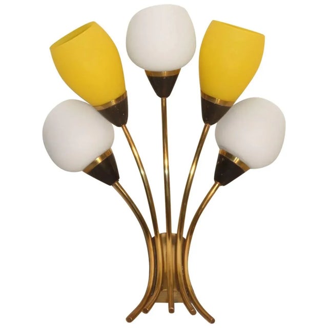 Large Italian Sconce in Brass & Glass, 1950s For Sale - Image 9 of 9