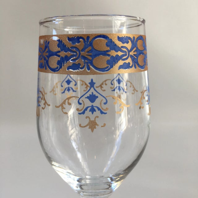 Vintage Jewel-Tone Banded Stemware - Set of 8 For Sale - Image 4 of 7