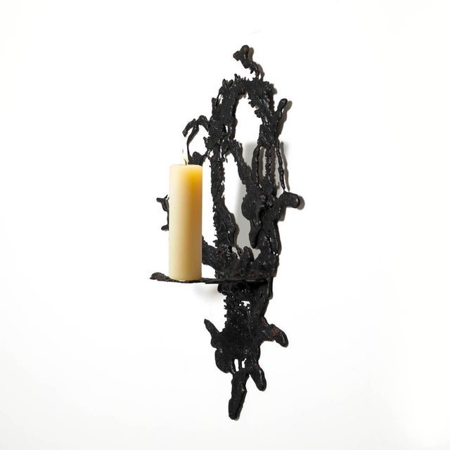 Freeform Wall Candelabra in Iron, Poland, 1960 For Sale - Image 4 of 5