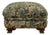 Vintage Botanical Tapestry Ottoman on Carved Hardwood Feet For Sale