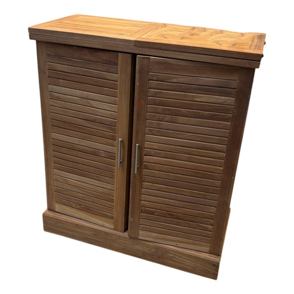 Foldable Outdoor Bar in Teak For Sale