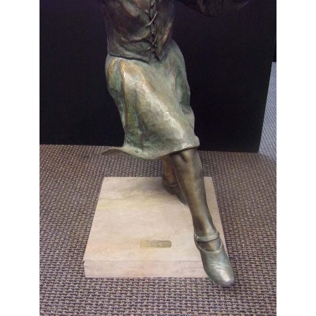 Bronze Don Hunt "Minuet" Violin Girl Bronze Sculpture Hand Signed For Sale - Image 8 of 17