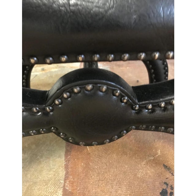 Black Black Vintage Vinyl Ottoman/Stool (Vintage) For Sale - Image 4 of 7