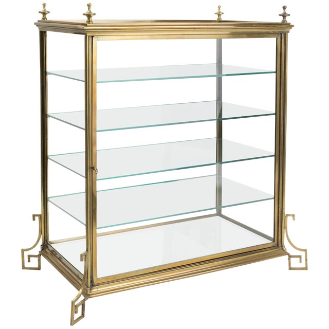 Italian Brass And Glass Display Cabinet Chairish