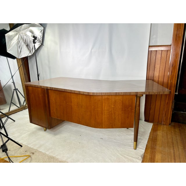 Mid Century Executive Boomerang Desk For Sale - Image 11 of 12