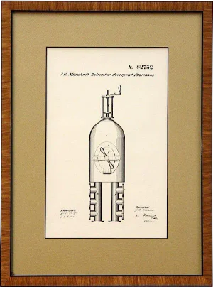 Late 19th Century Framed Solvent or Detergent Processes Print, Patent No. 82732 by j.g. Marshall, Oct. 1868