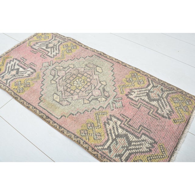 Turkish Oushak Vintage Small Rug For Sale - Image 3 of 5