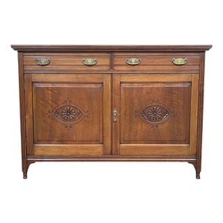 Late 19th Century English Walnut Sideboard For Sale