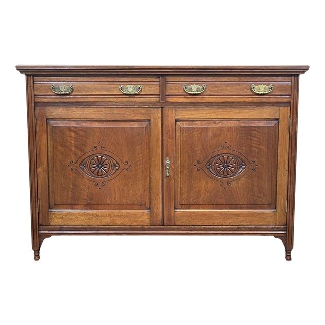Late 19th Century English Walnut Sideboard For Sale
