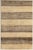 Hand-knotted Persian Lori Gabbeh rug featuring a field composed of horizontal bands in tonal beige and brown, with subtle...